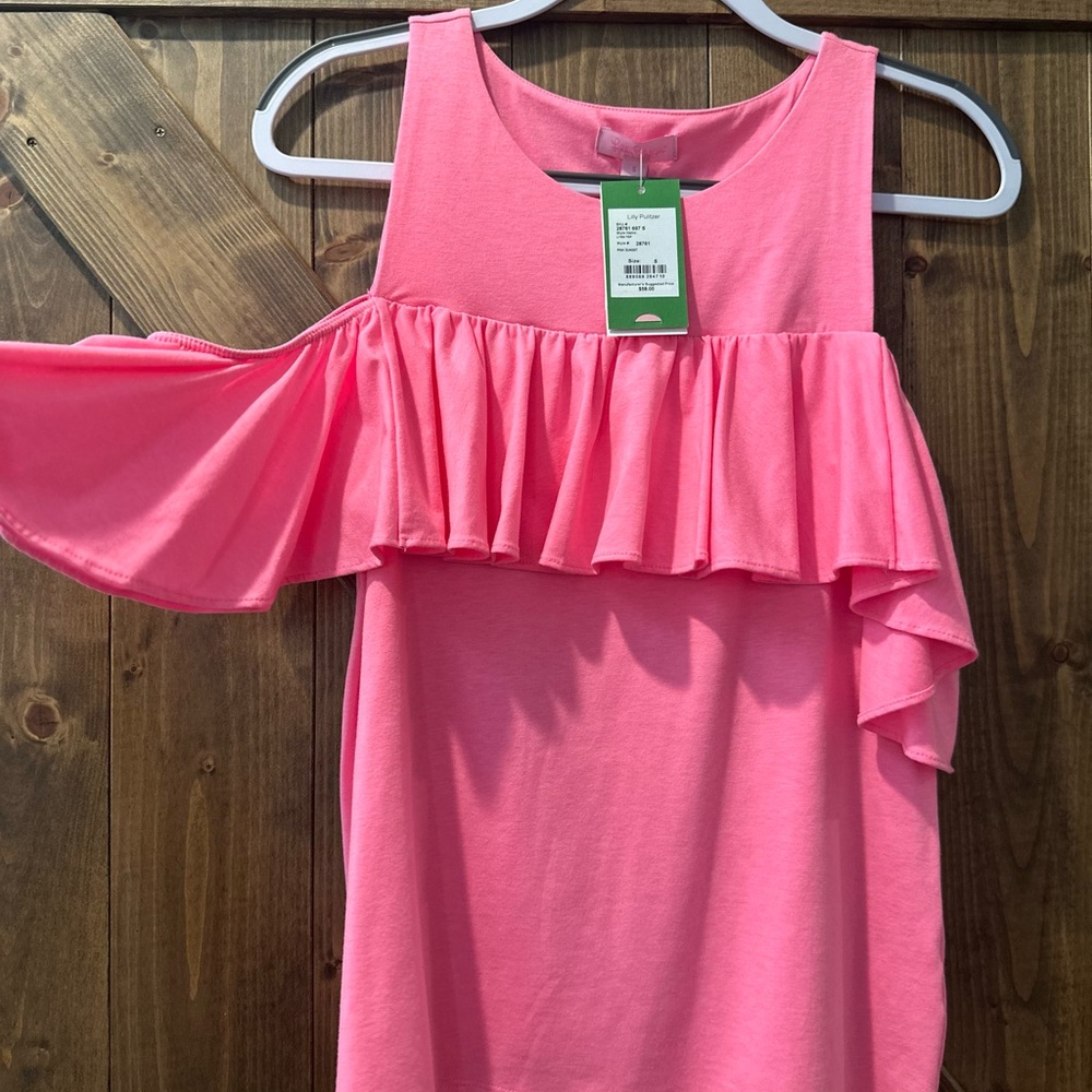 Lilly Pulitzer Pink Ruffle Blouse